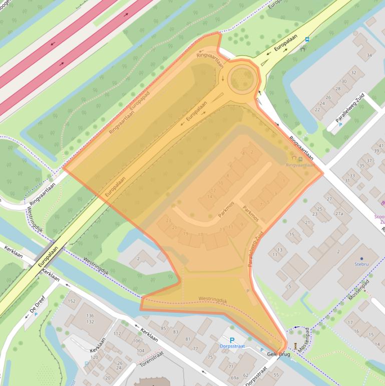 Kaart van postcodegebied 2914LR.