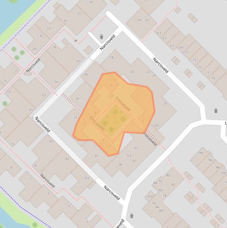 Kaart van postcodegebied 2914PC.