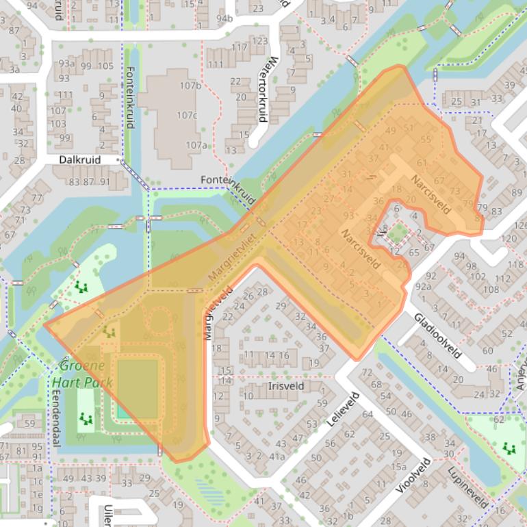 Kaart van postcodegebied 2914PE.
