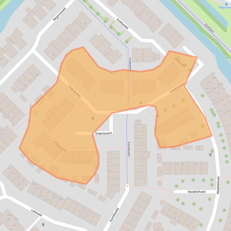 Kaart van postcodegebied 2914PG.