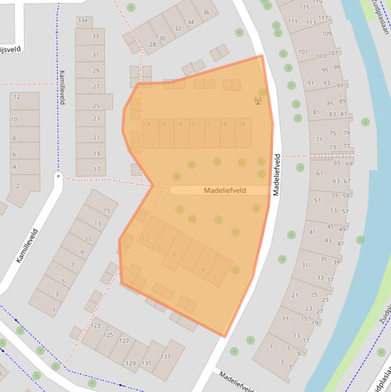 Kaart van postcodegebied 2914PJ.