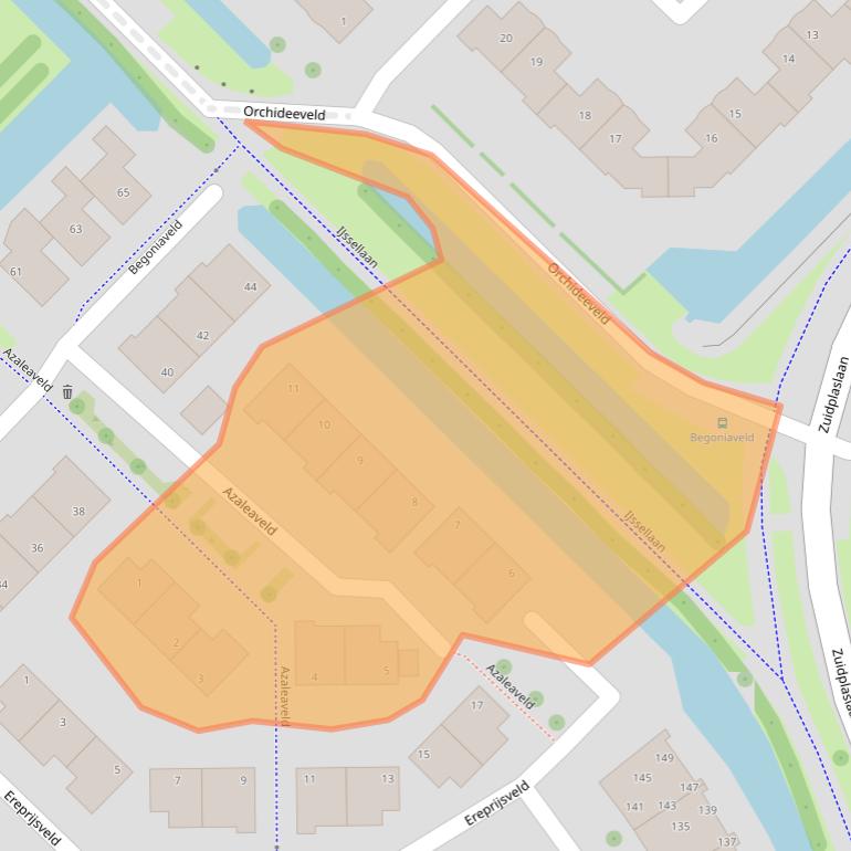 Kaart van postcodegebied 2914PL.