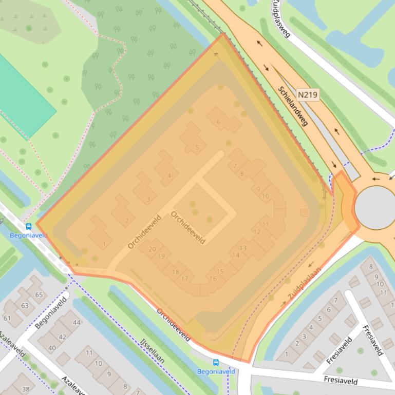 Kaart van postcodegebied 2914PM.