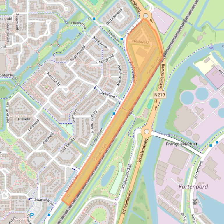 Kaart van postcodegebied 2914PN.