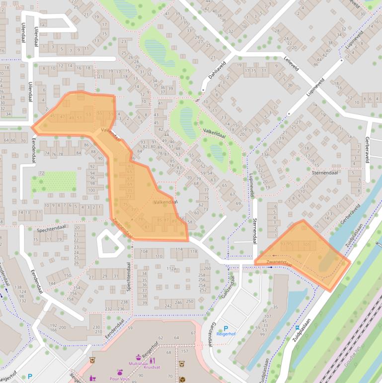 Kaart van postcodegebied 2914RR.