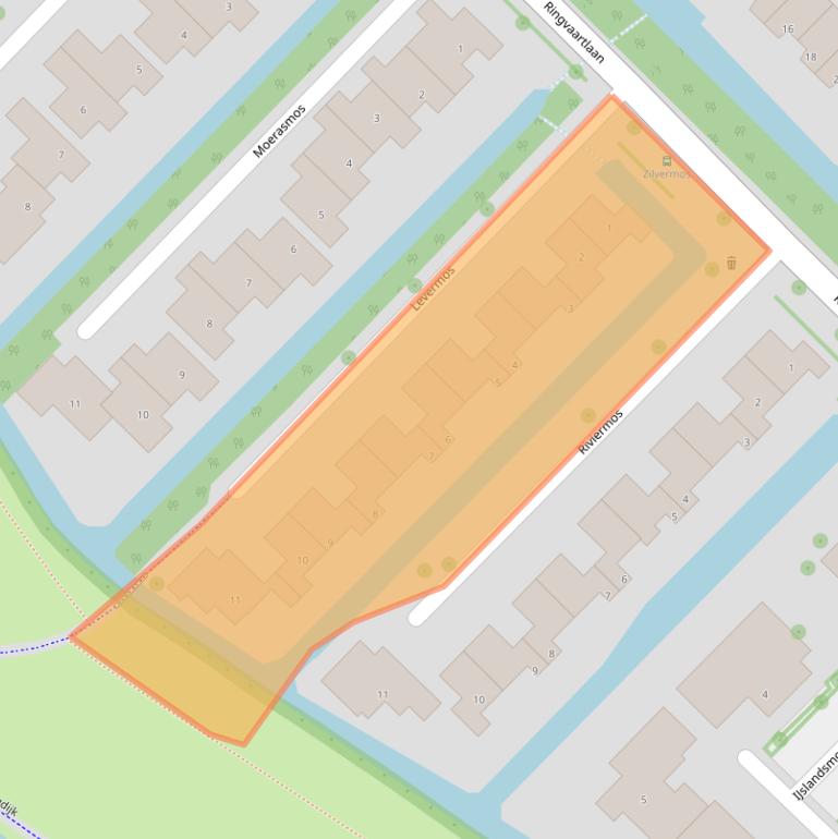 Kaart van postcodegebied 2914SB.