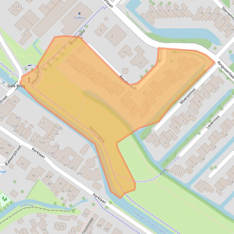 Kaart van postcodegebied 2914SE.