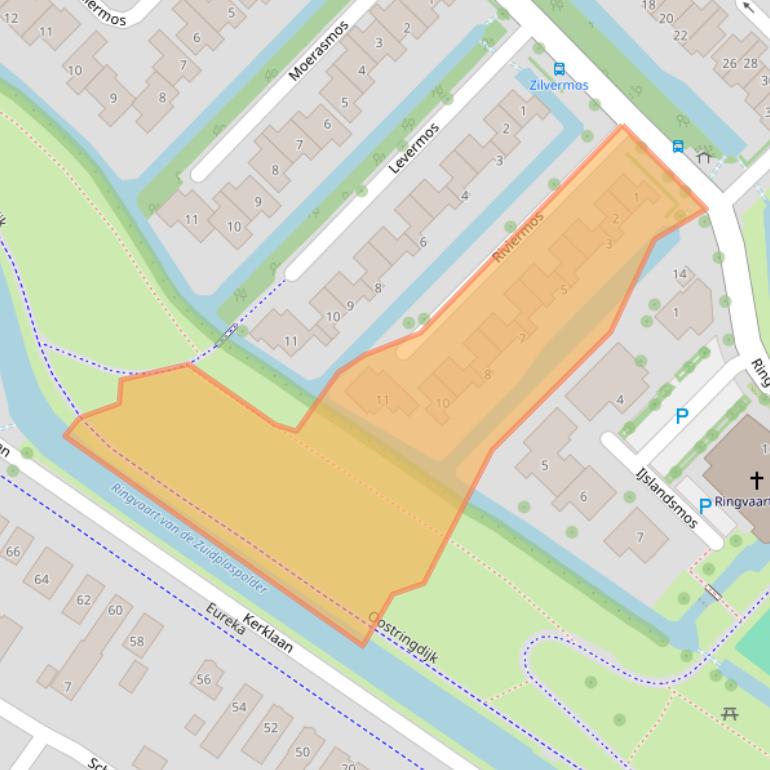 Kaart van postcodegebied 2914SG.