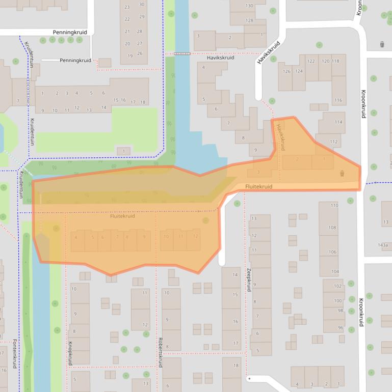 Kaart van postcodegebied 2914TA.