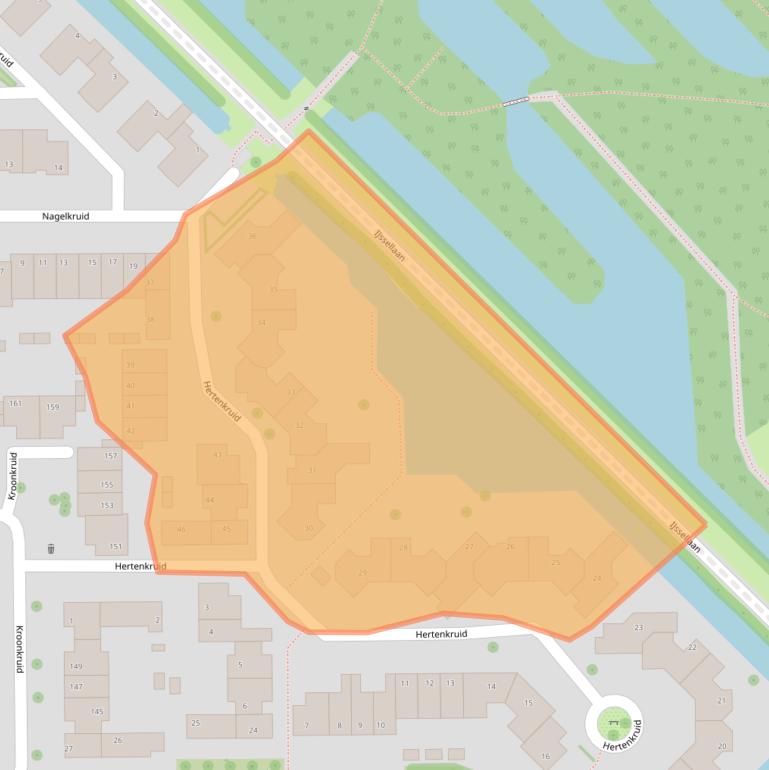 Kaart van postcodegebied 2914TE.