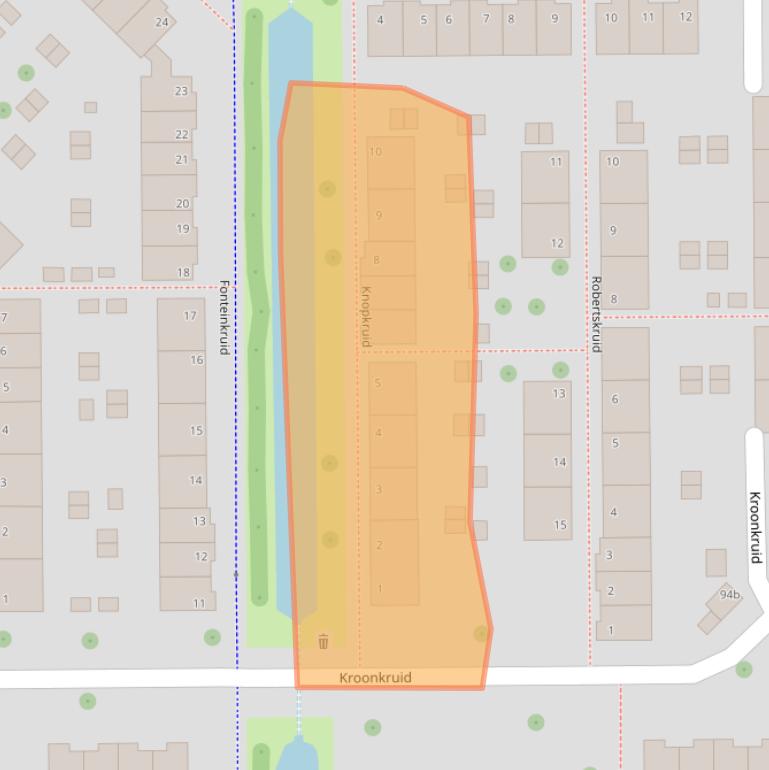 Kaart van postcodegebied 2914TG.