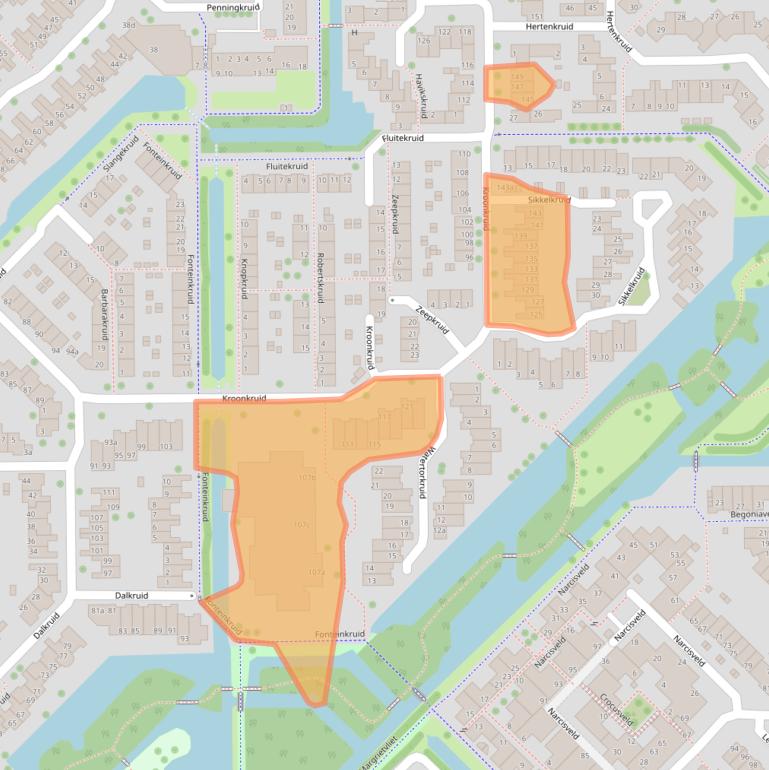 Kaart van postcodegebied 2914TK.