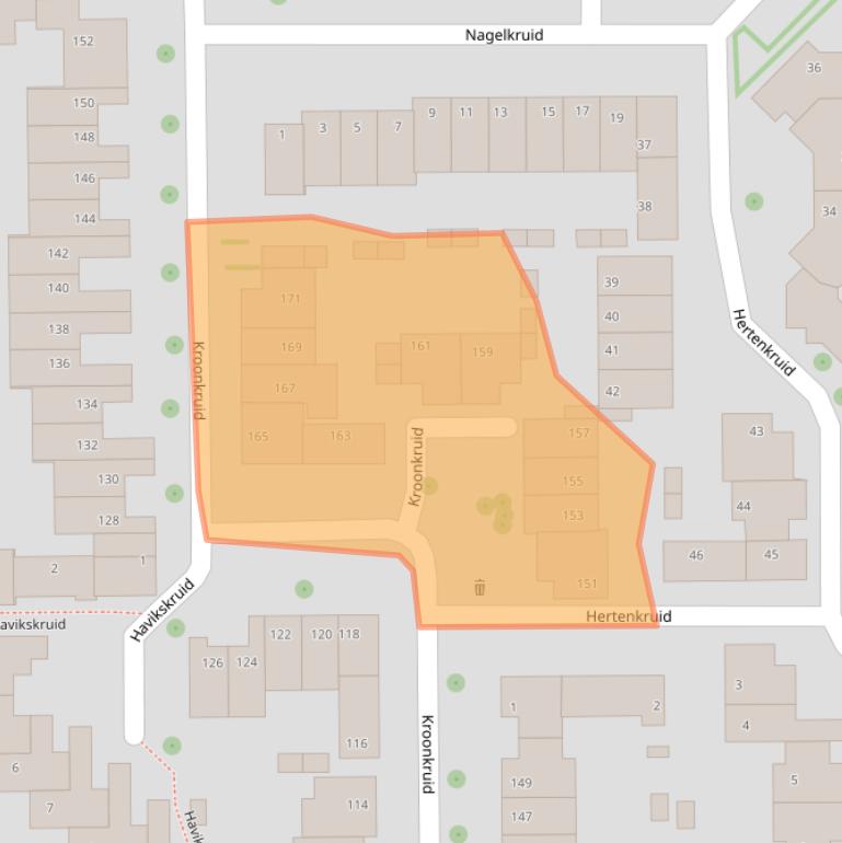 Kaart van postcodegebied 2914TL.