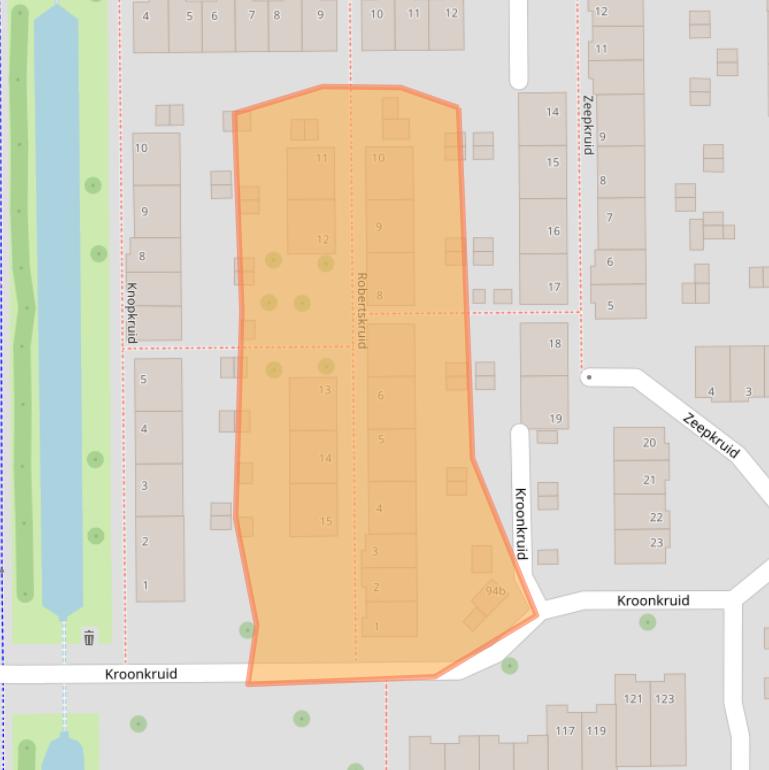 Kaart van postcodegebied 2914TM.