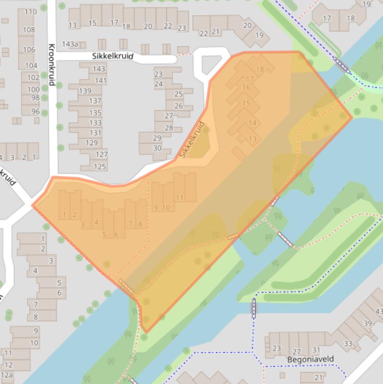 Kaart van postcodegebied 2914TN.
