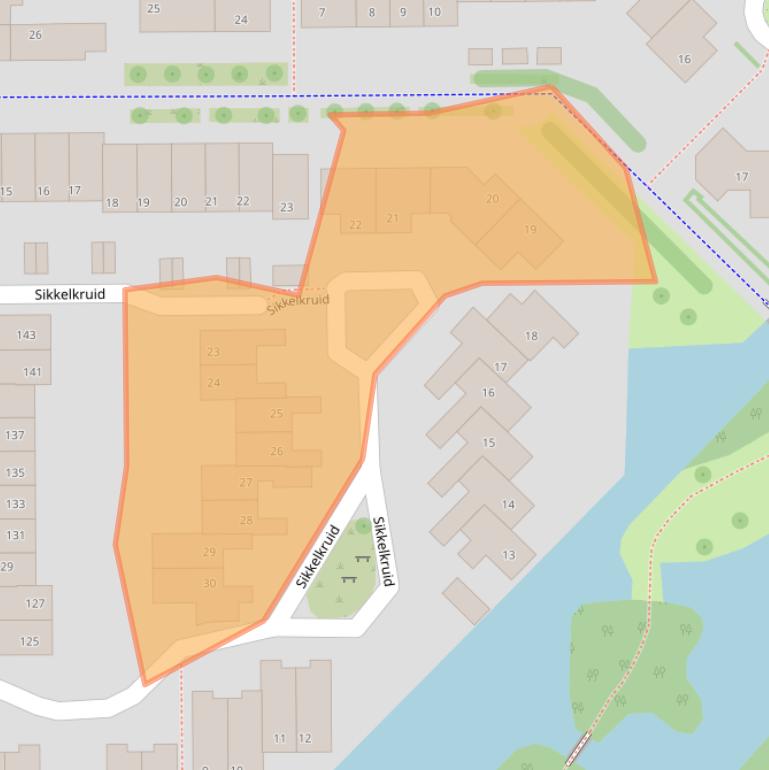 Kaart van postcodegebied 2914TP.