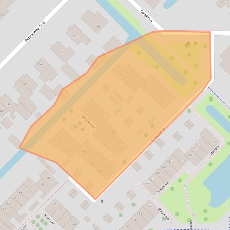 Kaart van postcodegebied 2914VC.