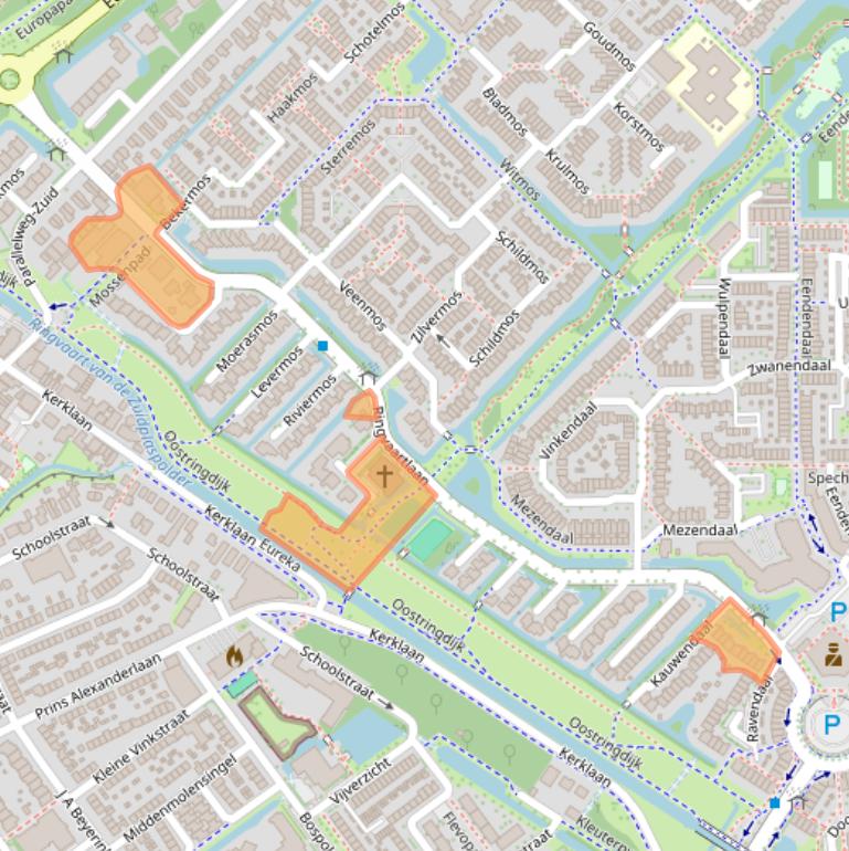 Kaart van postcodegebied 2914VJ.