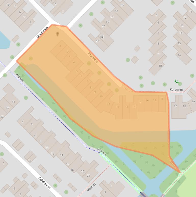 Kaart van postcodegebied 2914XC.