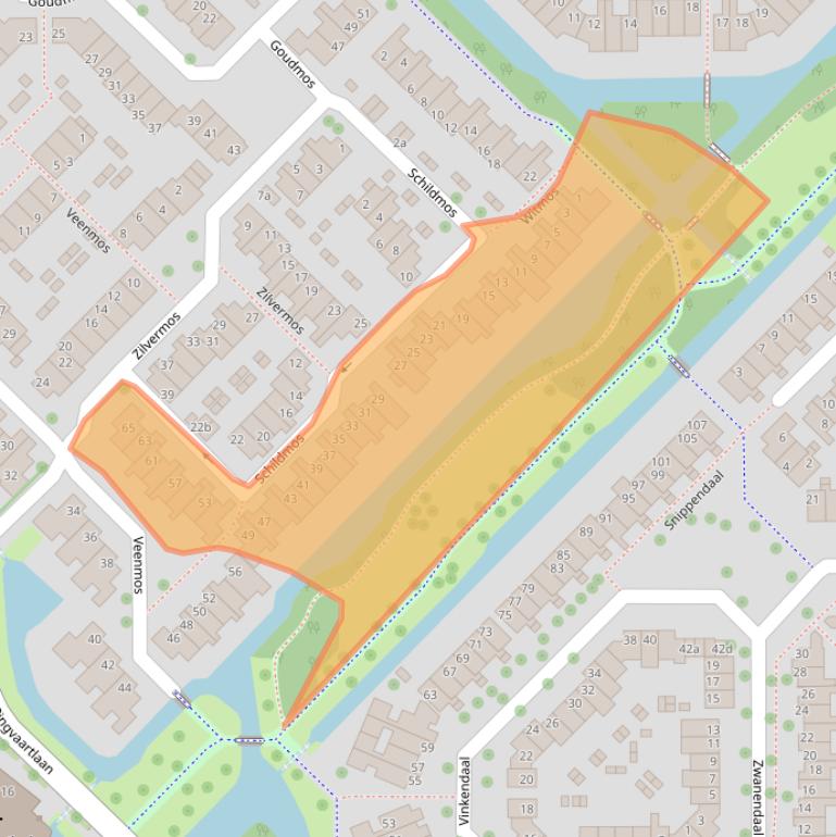 Kaart van postcodegebied 2914XD.