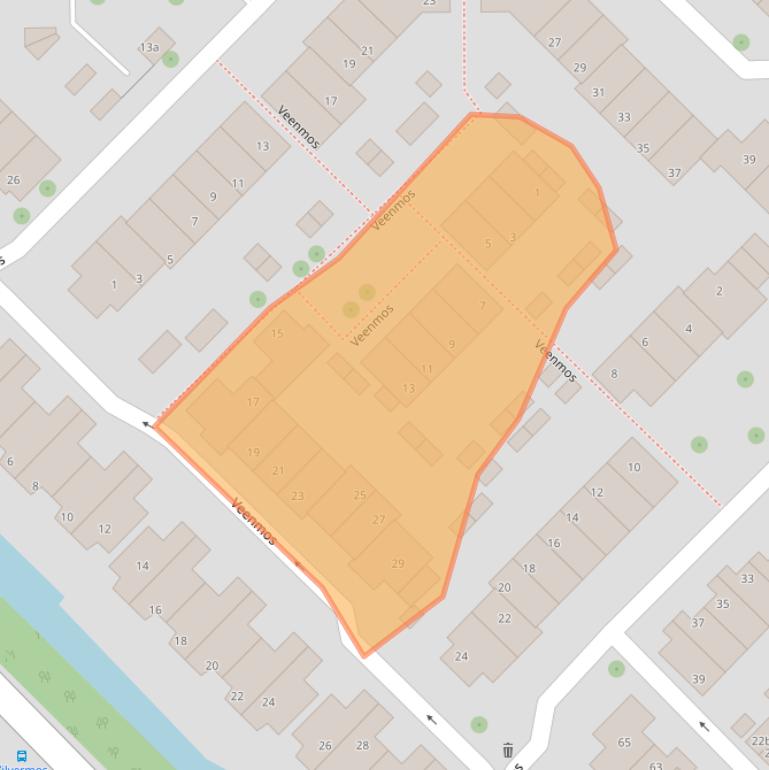 Kaart van postcodegebied 2914XG.