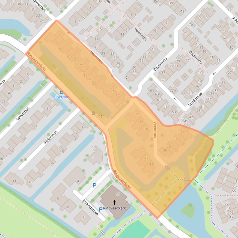 Kaart van postcodegebied 2914XH.
