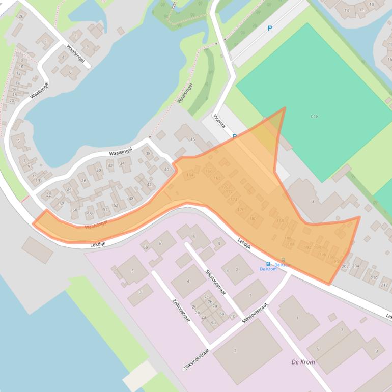 Kaart van postcodegebied 2921AG.