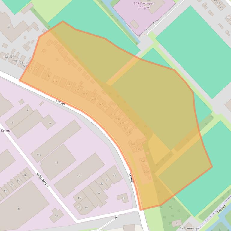 Kaart van postcodegebied 2921AH.