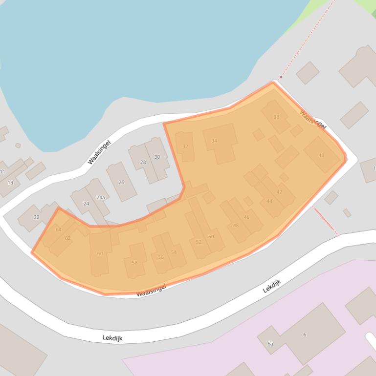 Kaart van postcodegebied 2921AX.