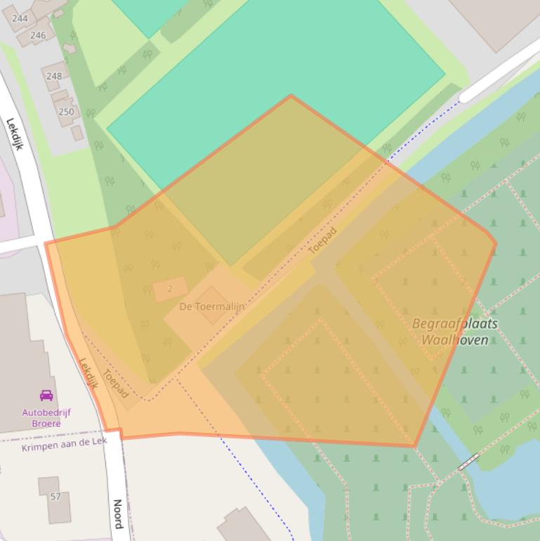 Kaart van postcodegebied 2921AZ.