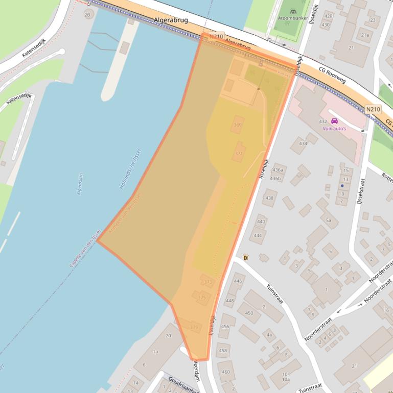 Kaart van postcodegebied 2921BC.