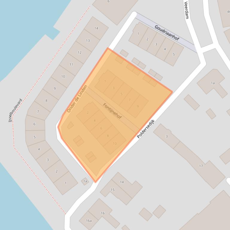 Kaart van postcodegebied 2921BM.