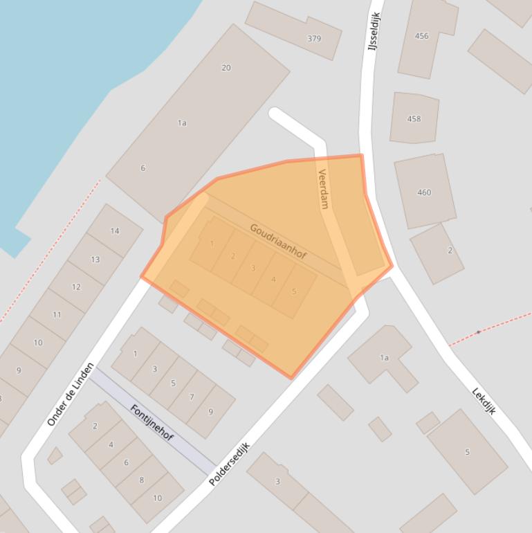 Kaart van postcodegebied 2921BN.