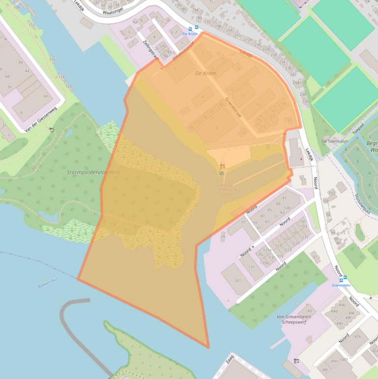 Kaart van postcodegebied 2921LA.