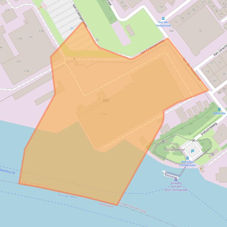 Kaart van postcodegebied 2921LM.