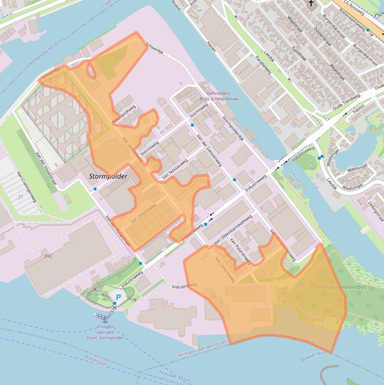 Kaart van postcodegebied 2921LN.