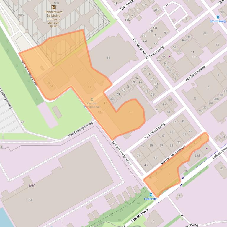 Kaart van postcodegebied 2921LR.