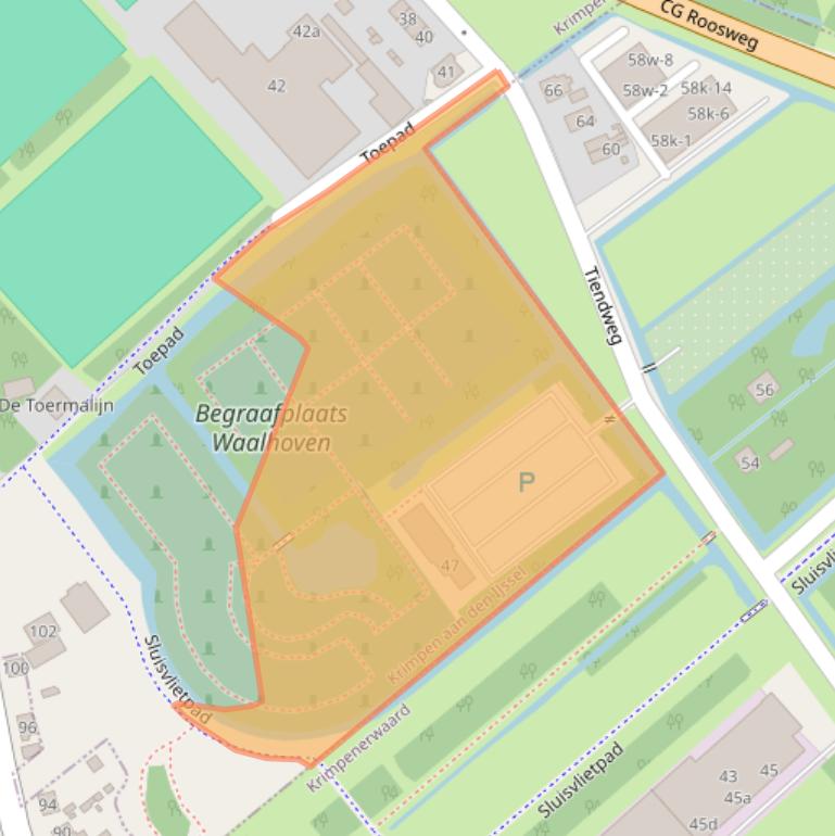 Kaart van postcodegebied 2921LW.