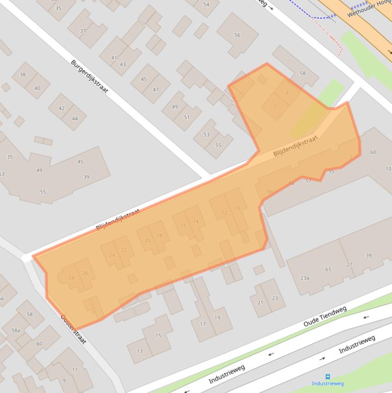 Kaart van postcodegebied 2921XA.