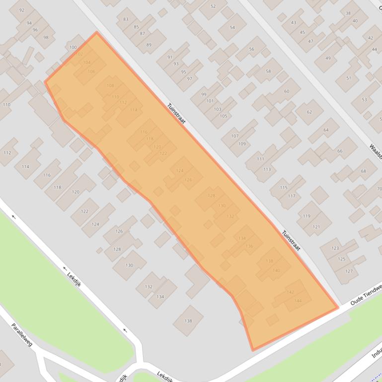 Kaart van postcodegebied 2921XM.