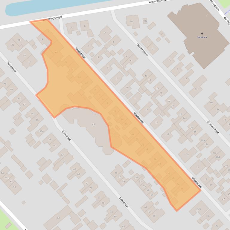 Kaart van postcodegebied 2921XP.