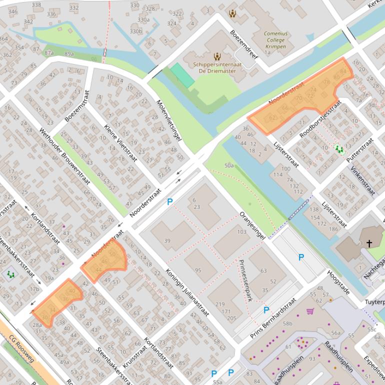 Kaart van postcodegebied 2922AC.