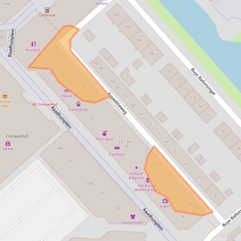 Kaart van postcodegebied 2922AE.