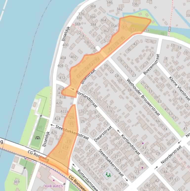 Kaart van postcodegebied 2922AR.