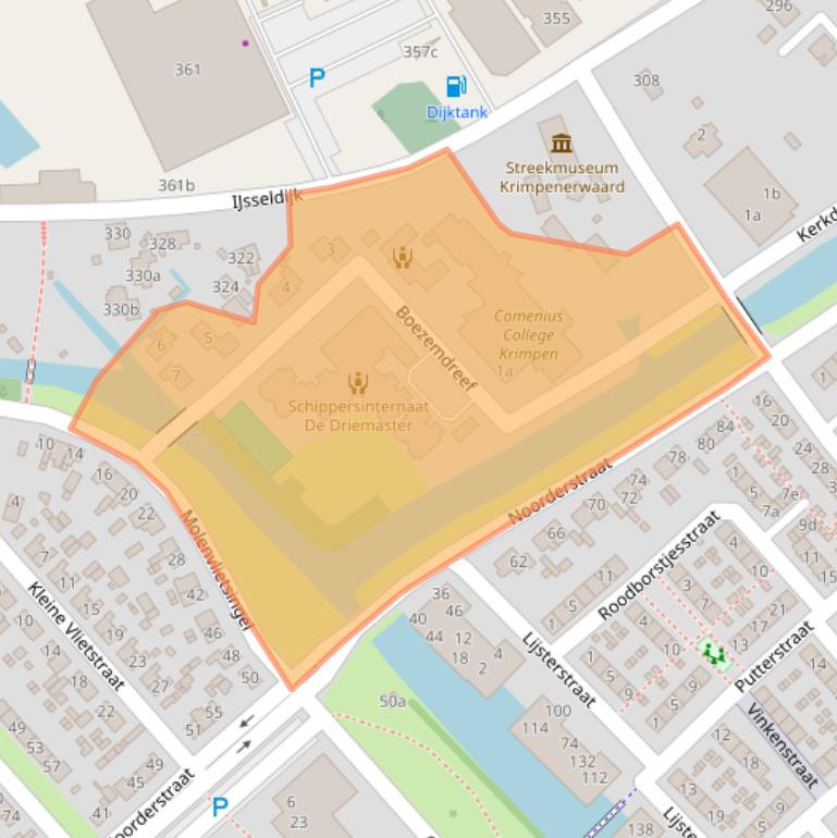 Kaart van postcodegebied 2922BA.