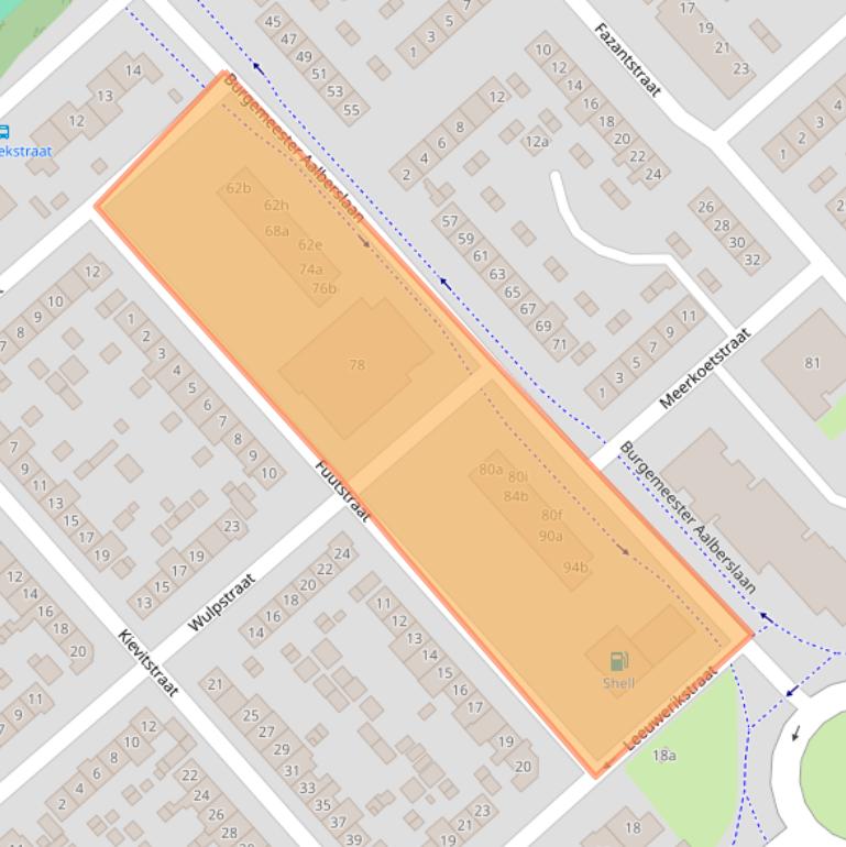 Kaart van postcodegebied 2922BE.