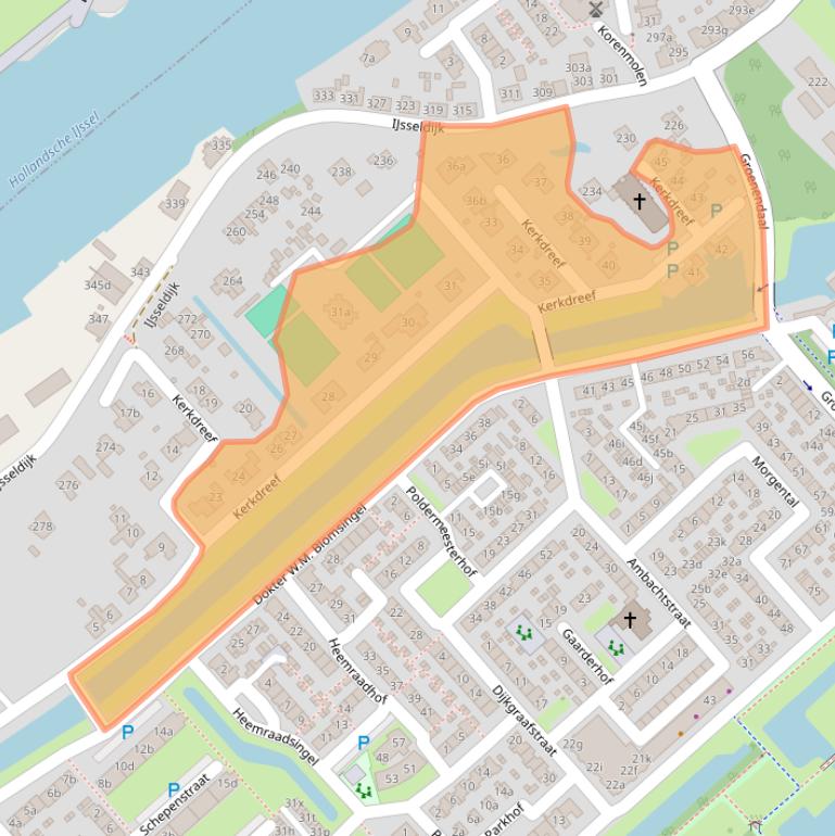 Kaart van postcodegebied 2922BH.