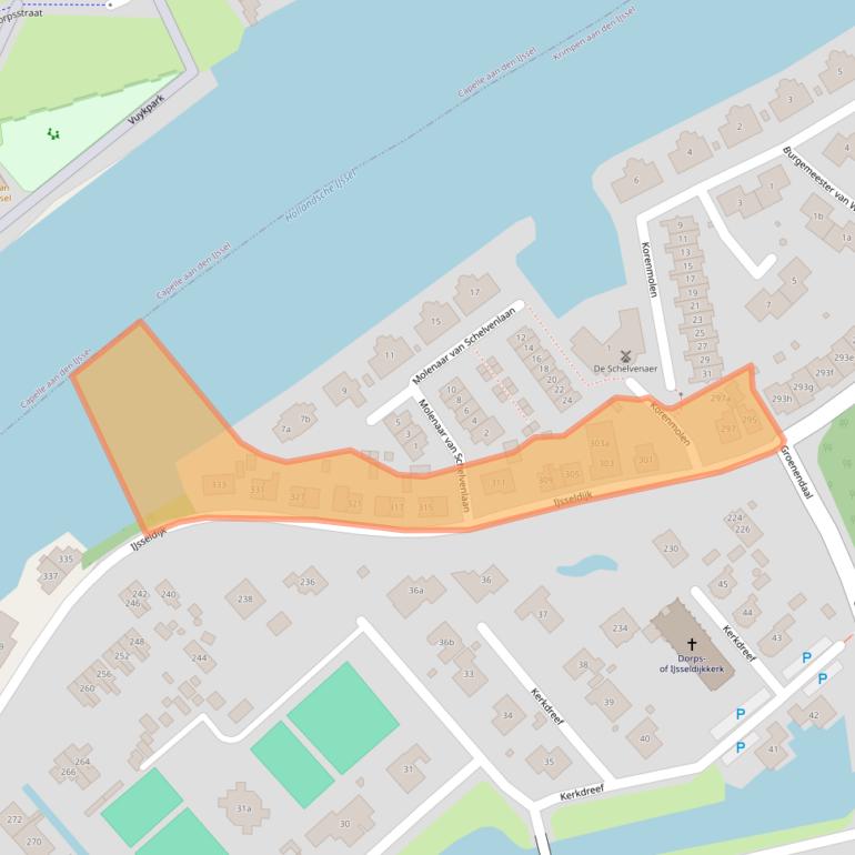 Kaart van postcodegebied 2922BJ.