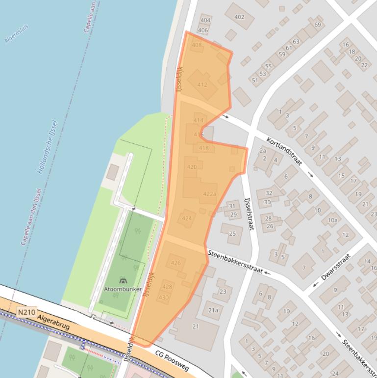 Kaart van postcodegebied 2922BP.