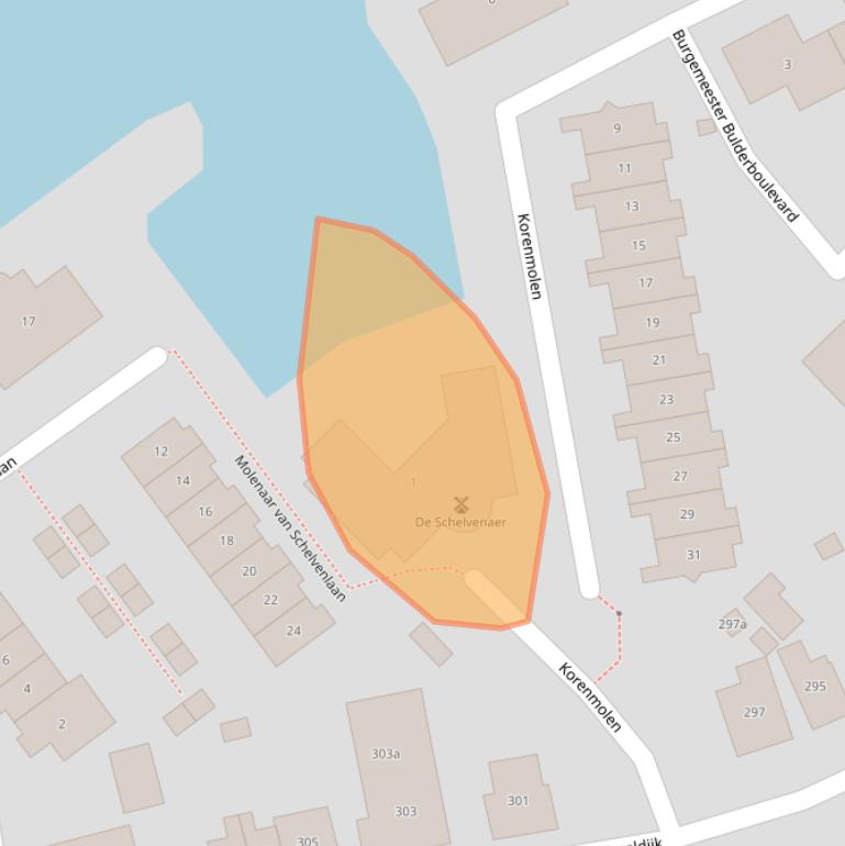 Kaart van postcodegebied 2922BS.